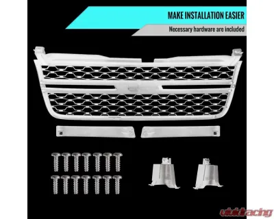 Spec-D Black Honeycomb Front Hood Grille Chevrolet Silverado 2500HD/3500HD 2005-2006 - HG-SIV05BB-JB