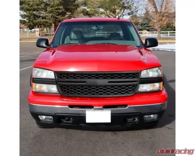 Spec-D Black Honeycomb Front Hood Grille Chevrolet Silverado 2500HD/3500HD 2005-2006 - HG-SIV05BB-JB