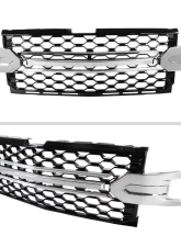 Spec-D Glossy Black Honeycomb Hood Grille w/ Chrome Trim Chevrolet Silverado 2019-2022                                     - HG-SIV1915LTCB-GL - Image 2