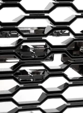 Spec-D Glossy Black Honeycomb Hood Grille w/ Chrome Trim Chevrolet Silverado 2019-2022                                     - HG-SIV1915LTCB-GL - Image 5