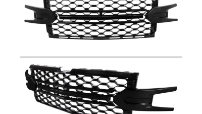 Spec-D Glossy Black Honeycomb Hood Grille Chevrolet Silverado 2019-2022                                     - HG-SIV1915LTGB-GL - Image 2