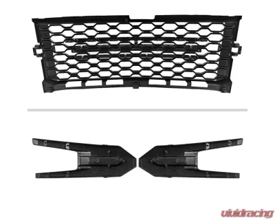 Spec-D Glossy Black Honeycomb Hood Grille Chevrolet Silverado 2019-2022 - HG-SIV1915LTGB-GL