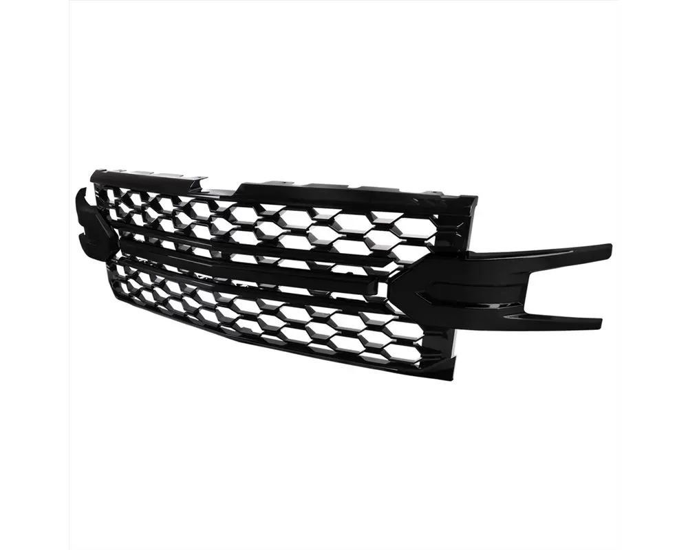 Spec-D Glossy Black Honeycomb Hood Grille Chevrolet Silverado 1500 LT 2019-2022 - HG-SIV1915LTGB-GL