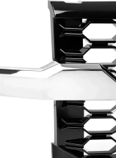 Spec-D Glossy Black Honeycomb Hood Grille w/ Chrome Trim Chevrolet Silverado 2019-2022                                     - HG-SIV1915WTCB-GL - Image 4