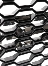 Spec-D Glossy Black Honeycomb Hood Grille w/ Chrome Trim Chevrolet Silverado 2019-2022                                     - HG-SIV1915WTCB-GL - Image 5