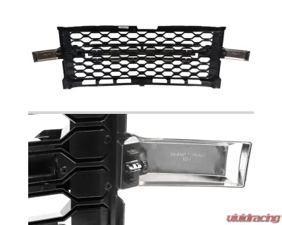 Spec-D Glossy Black Honeycomb Hood Grille w/ Chrome Trim Chevrolet Silverado 2019-2022 - HG-SIV1915WTCB-GL