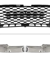 Spec-D Glossy Black Honeycomb Hood Grille w/ Chrome Trim Chevrolet Silverado 2019-2022                                     - HG-SIV1915WTCB-GL - Image 7