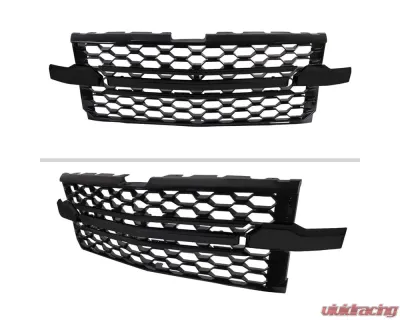 Spec-D Glossy Black Honeycomb Hood Grille Chevrolet Silverado 2019-2022 - HG-SIV1915WTGB-GL