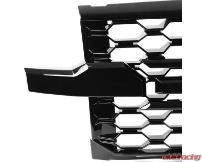 Spec-D Glossy Black Honeycomb Hood Grille Chevrolet Silverado 2019-2022 - HG-SIV1915WTGB-GL