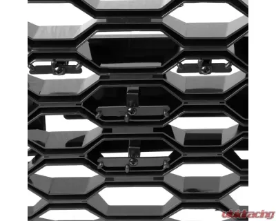 Spec-D Glossy Black Honeycomb Hood Grille Chevrolet Silverado 2019-2022 - HG-SIV1915WTGB-GL