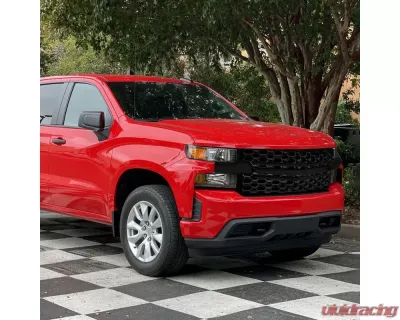 Spec-D Glossy Black Honeycomb Hood Grille Chevrolet Silverado 2019-2022 - HG-SIV1915WTGB-GL