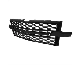 Spec-D Glossy Black Honeycomb Hood Grille Chevrolet Silverado 2019-2022
