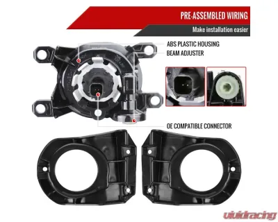 Spec-D Cross LED Fog Lights Kit Chrome Housing/Clear Lens Toyota Corolla 2022-2023 - LF-CORX20CLED-DL