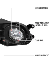 Spec-D Cross LED Fog Lights Kit Chrome Housing/Clear Lens Toyota Corolla 2022-2023                                     - LF-CORX20CLED-DL - Image 8