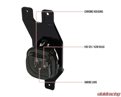 Spec-D H10 Fog Lights (Chrome Housing/Smoked Lens) Ford F-Series | Excursion 1999-2004 - LF-F25099GOEM-HZ