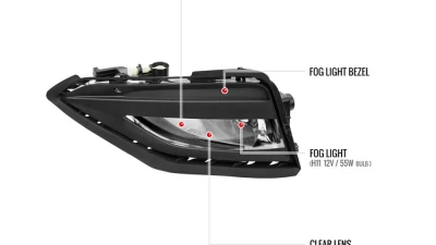 Spec-D H11 Fog Lights Kit (Chrome Housing/Clear Lens) Volkswagen Jetta 2019-2021                                     - LF-JET19COEM-DL - Image 8