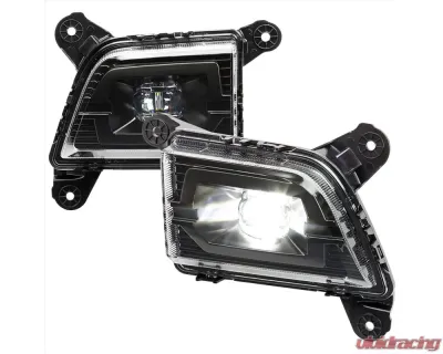 Spec-D LED Fog Lights Kit (Matte Black Housing/Clear Lens) Chevrolet Silverado 2019-2022 - LF-SIV1915JMLED-DL