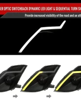Spec-D Switchback Sequential Turn Signal Animated LED Bar Projector Headlights (Matte Black Housing/Smoked Lens) Nissan 350Z 2006-2009                                     - LHP-350Z06SM-SQ-RS - Image 2