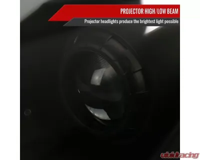 Spec-D Switchback Sequential Turn Signal Animated LED Bar Projector Headlights (Matte Black Housing/Smoked Lens) Nissan 350Z 2006-2009 - LHP-350Z06SM-SQ-RS