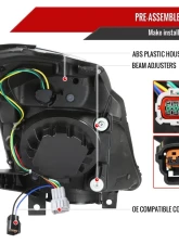 Spec-D Switchback Sequential Turn Signal Animated LED Bar Projector Headlights (Matte Black Housing/Smoked Lens) Nissan 350Z 2006-2009                                     - LHP-350Z06SM-SQ-RS - Image 7