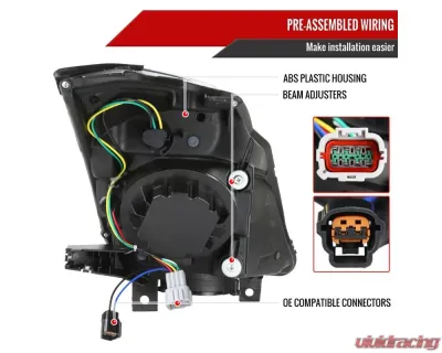 Spec-D Switchback Sequential Turn Signal Animated LED Bar Projector Headlights (Matte Black Housing/Smoked Lens) Nissan 350Z 2006-2009 - LHP-350Z06SM-SQ-RS