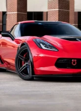 Spec-D Black 2PC Front Bumper Canards Spats Cover Chevrolet Corvette 2014-2019                                     - LPS-CVET14GB-KH - Image 8