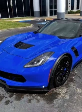 Spec-D Black 2PC Front Bumper Canards Spats Cover Chevrolet Corvette 2014-2019                                     - LPS-CVET14GB-KH - Image 9