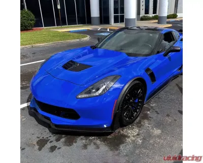 Spec-D Black 2PC Front Bumper Canards Spats Cover Chevrolet Corvette 2014-2019 - LPS-CVET14GB-KH