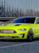 Spec-D Front Bumper Fog Light Vent Canards Cover Ford Mustang 2018-2022                                     - LPS-MST18GT-V2-LD - Image 9