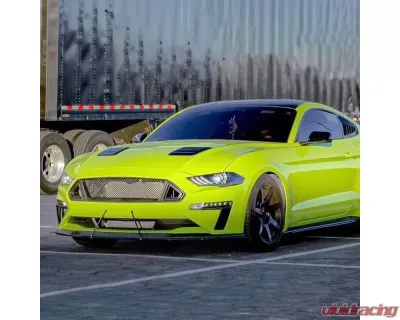 Spec-D Front Bumper Fog Light Vent Canards Cover Ford Mustang 2018-2022 - LPS-MST18GT-V2-LD