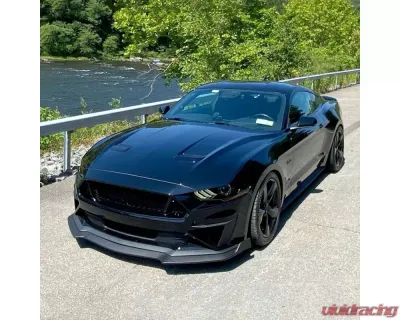 Spec-D Front Bumper Fog Light Vent Canards Cover Ford Mustang 2018-2022 - LPS-MST18GT-V2-LD