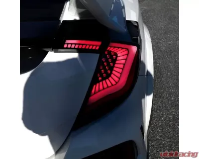 Spec-D LED Sequential Signal Taillights (Jet Black Housing/Clear Lens) Honda Civic 2017-2021 - LT-CV175BKLED-SQ-RS