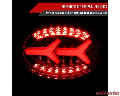 Spec-D 4 PC White LED Bar Tail Lights Chrome Housing/Dark Smoke Lens Chevrolet Corvette C5 1997-2004 - LT-CVET97GLED-G2-OZ