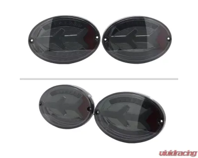 Spec-D 4 PC White LED Bar Tail Lights Chrome Housing/Dark Smoke Lens Chevrolet Corvette C5 1997-2004 - LT-CVET97GLED-G2-OZ
