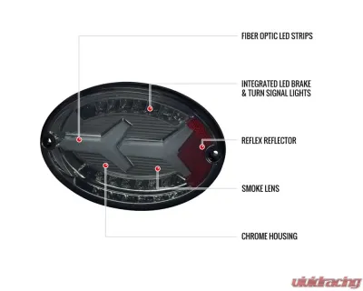 Spec-D 4 PC White LED Bar Tail Lights Chrome Housing/Dark Smoke Lens Chevrolet Corvette C5 1997-2004 - LT-CVET97GLED-G2-OZ