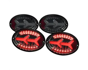 Spec-D 4 PC White LED Bar Tail Lights Chrome Housing/Dark Smoke Lens Chevrolet Corvette C5 1997-2004