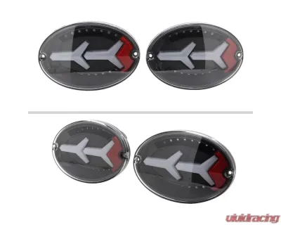 Spec-D 4 PC White LED Bar Tail Lights Matte Black Housing/Clear Lens Chevrolet Corvette C5 1997-2004 - LT-CVET97JMLED-G2-OZ