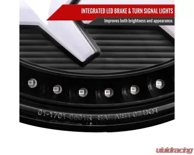 Spec-D 4 PC White LED Bar Tail Lights Matte Black Housing/Clear Lens Chevrolet Corvette C5 1997-2004 - LT-CVET97JMLED-G2-OZ