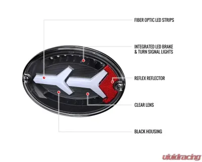Spec-D 4 PC White LED Bar Tail Lights Matte Black Housing/Clear Lens Chevrolet Corvette C5 1997-2004 - LT-CVET97JMLED-G2-OZ