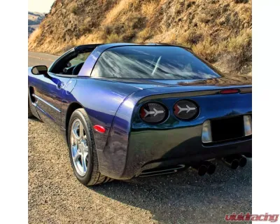Spec-D 4 PC White LED Bar Tail Lights Matte Black Housing/Clear Lens Chevrolet Corvette C5 1997-2004 - LT-CVET97JMLED-G2-OZ