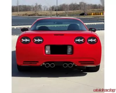 Spec-D 4 PC White LED Bar Tail Lights Matte Black Housing/Clear Lens Chevrolet Corvette C5 1997-2004 - LT-CVET97JMLED-G2-OZ