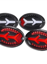 Spec-D 4 PC White LED Bar Tail Lights Matte Black Housing/Clear Lens Chevrolet Corvette C5 1997-2004                                     - LT-CVET97JMLED-G2-OZ - Image 10