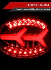 Spec-D 4 PC LED Bar Tail Lights Chrome Housing/Red Lens Chevrolet Corvette C5 1997-2004                                     - LT-CVET97RLED-G2-OZ - Image 2