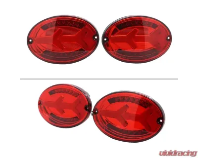 Spec-D 4 PC LED Bar Tail Lights Chrome Housing/Red Lens Chevrolet Corvette C5 1997-2004 - LT-CVET97RLED-G2-OZ