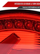 Spec-D 4 PC LED Bar Tail Lights Chrome Housing/Red Lens Chevrolet Corvette C5 1997-2004                                     - LT-CVET97RLED-G2-OZ - Image 5