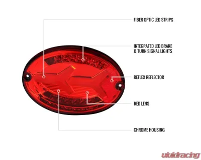 Spec-D 4 PC LED Bar Tail Lights Chrome Housing/Red Lens Chevrolet Corvette C5 1997-2004 - LT-CVET97RLED-G2-OZ