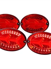Spec-D 4 PC LED Bar Tail Lights Chrome Housing/Red Lens Chevrolet Corvette C5 1997-2004                                     - LT-CVET97RLED-G2-OZ - Image 10