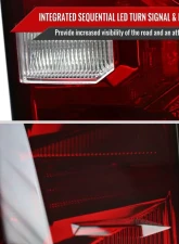 Spec-D Sequential Signal LED Taillights (Chrome Housing/Red Lens) Toyota Tacoma 2016-2022                                     - LT-TAC16RLED-SQ-FS - Image 4