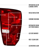 Spec-D Sequential Signal LED Taillights (Chrome Housing/Red Lens) Toyota Tacoma 2016-2022                                     - LT-TAC16RLED-SQ-FS - Image 8
