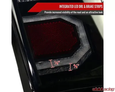 Spec-D Sequential Signal LED Taillights (Glossy Black Housing/Smoked Lens) Toyota Tacoma 2016-2022 - LT-TAC16SMLED-SQ-FS